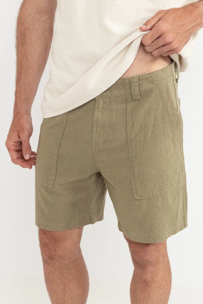 Worn Path Textured Linen Short Homme#ShortsRhythm