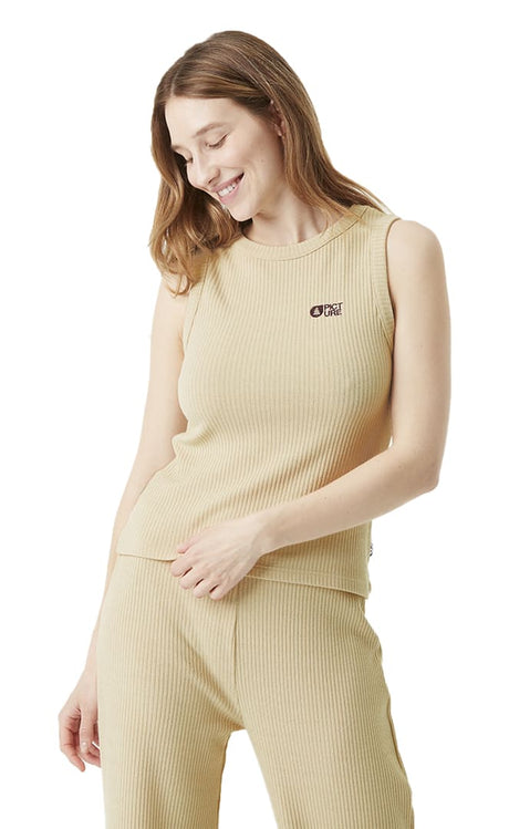 Ziaky Knit Tank Debardeur Femme Wood Ash#DébardeursPicture